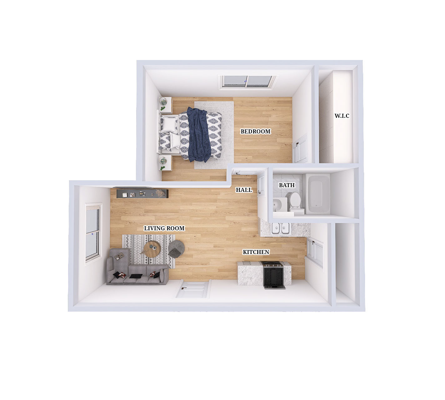1-Bedroom Staged
