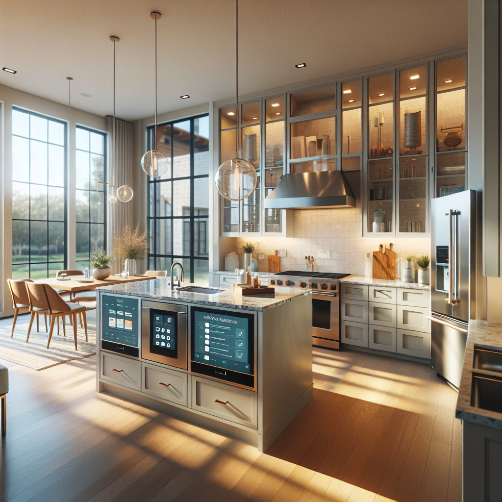 Serene and spotless staged interior with checklist and utility icons overlay