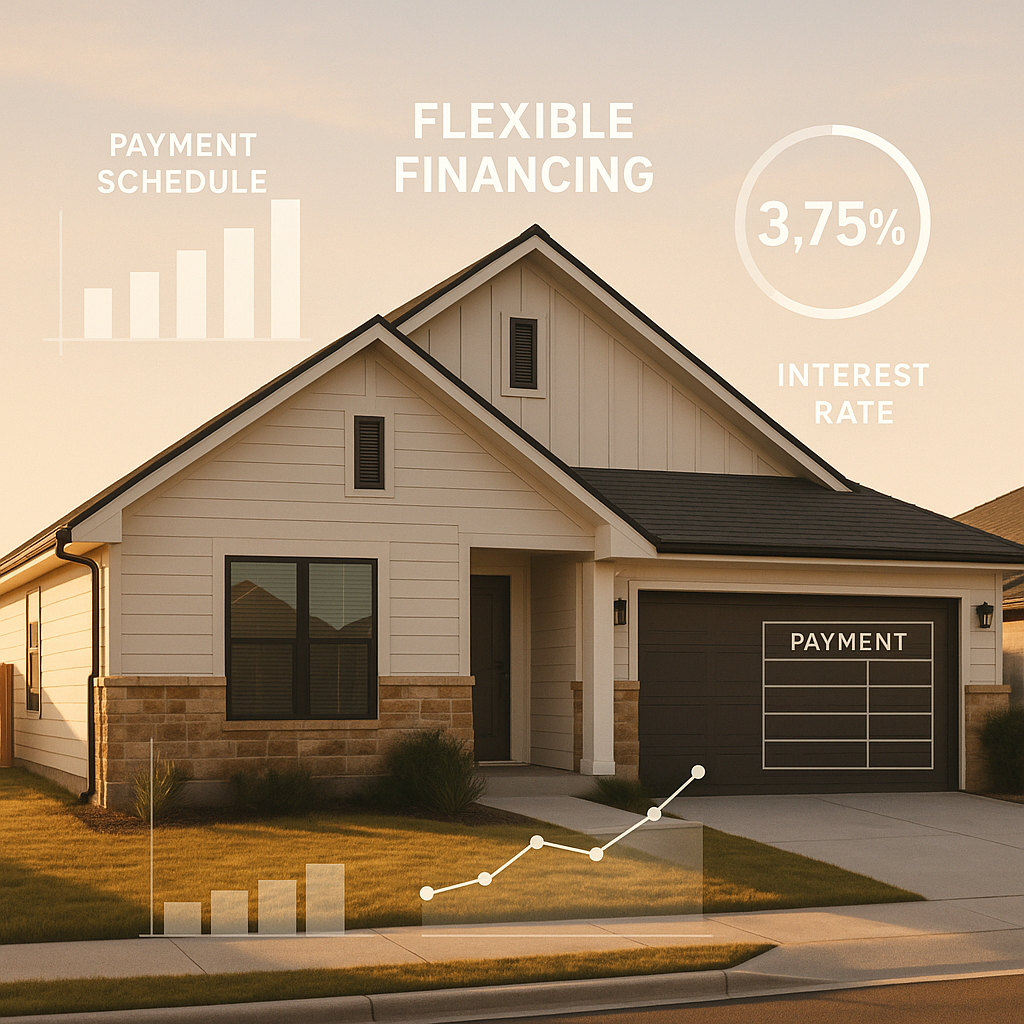 Modern Texas Panhandle home with financing overlays