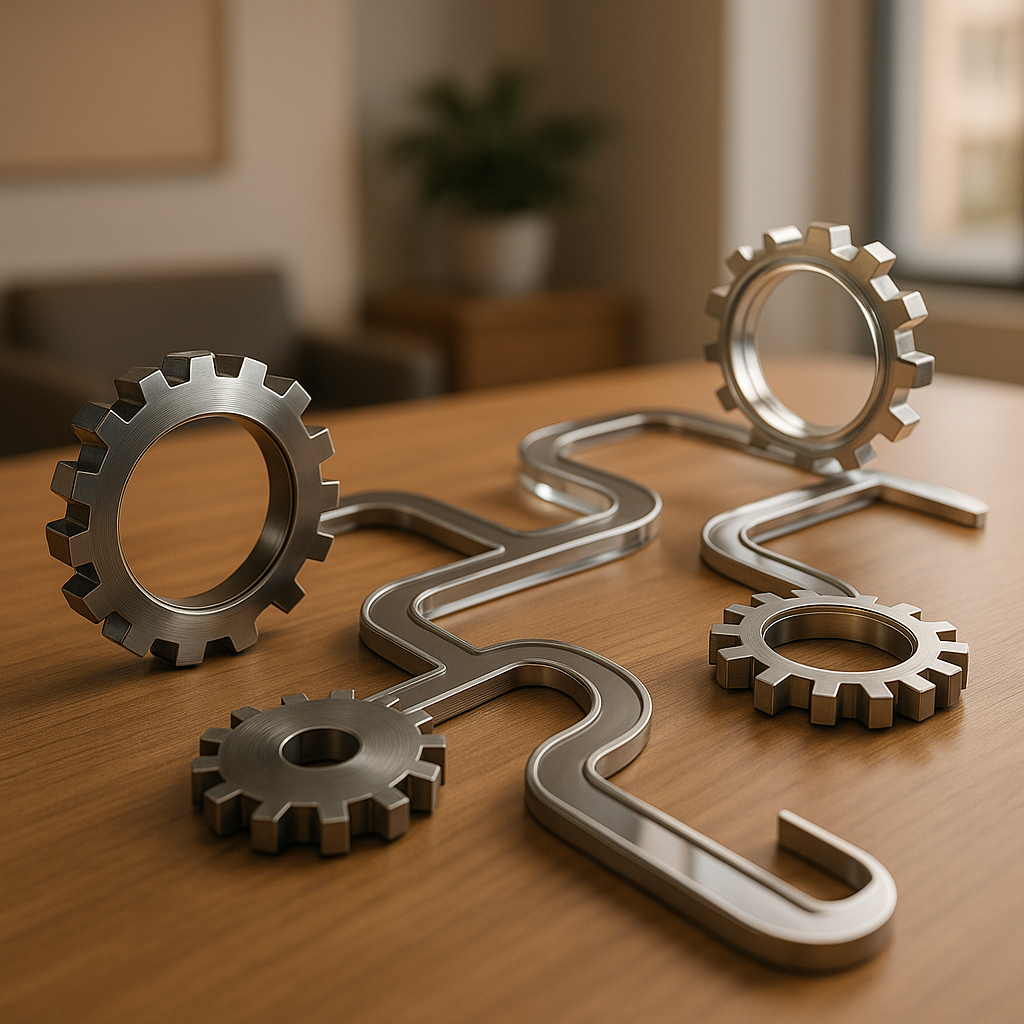 Interconnected gears symbolizing home buying timing process