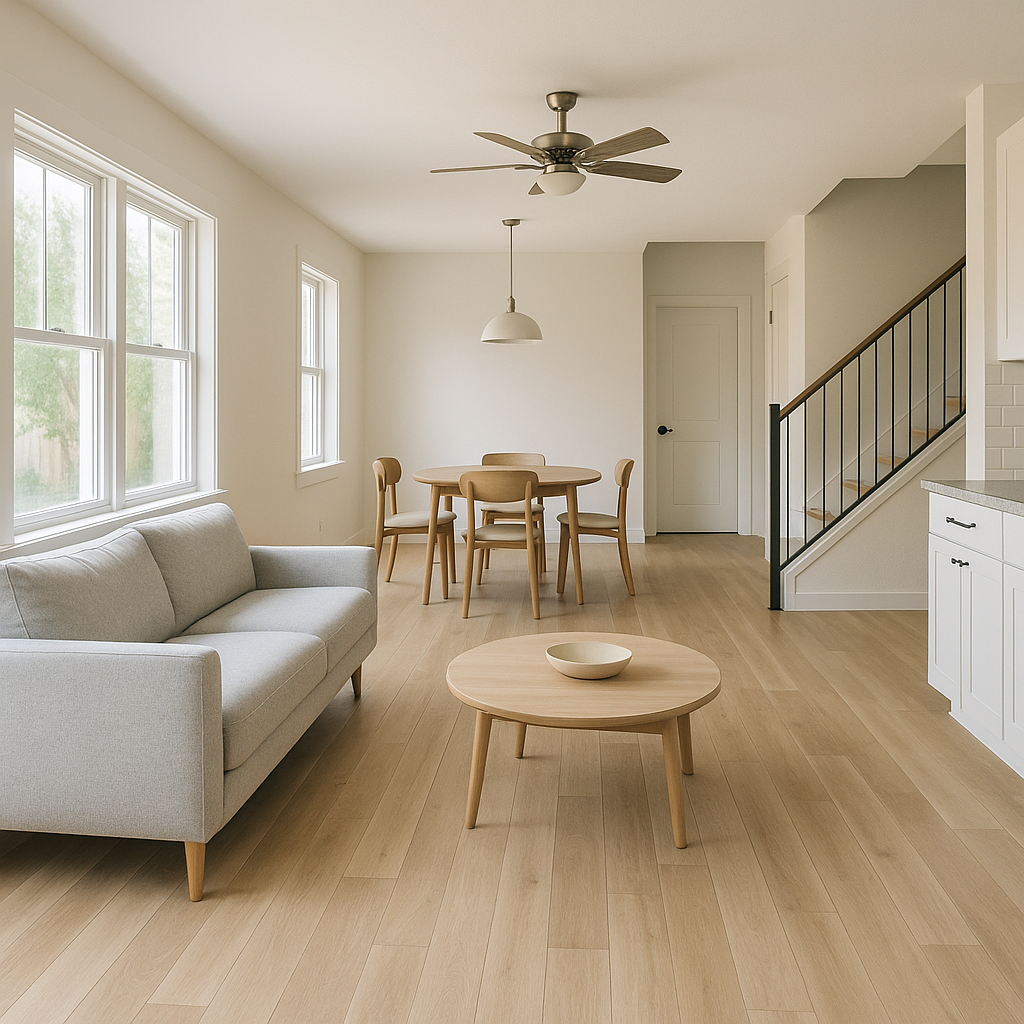 Well-maintained rental property interior with natural lighting