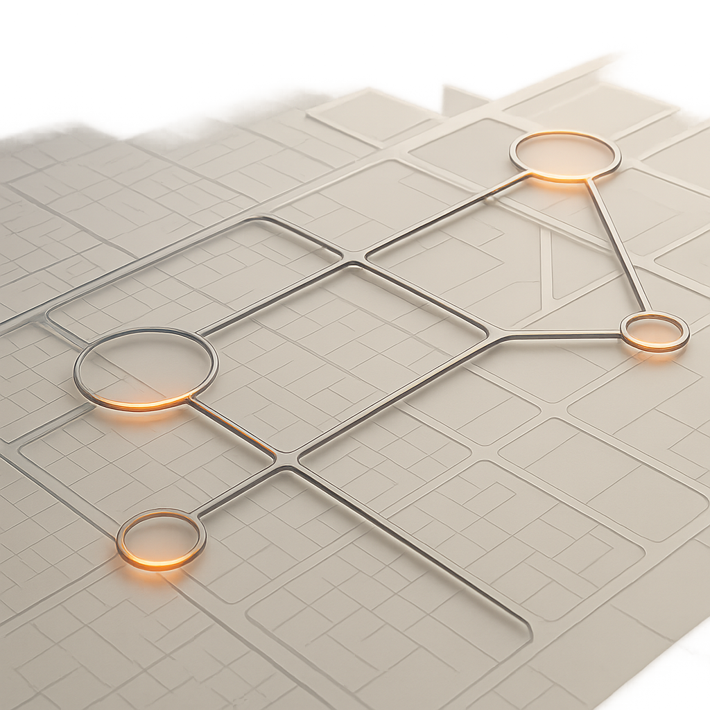 Conceptual map showing neighborhood connectivity to commercial and medical districts