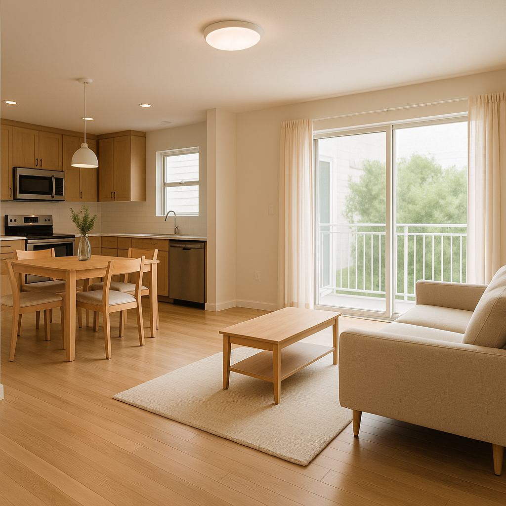 Clean and organized apartment interior staged for move-out