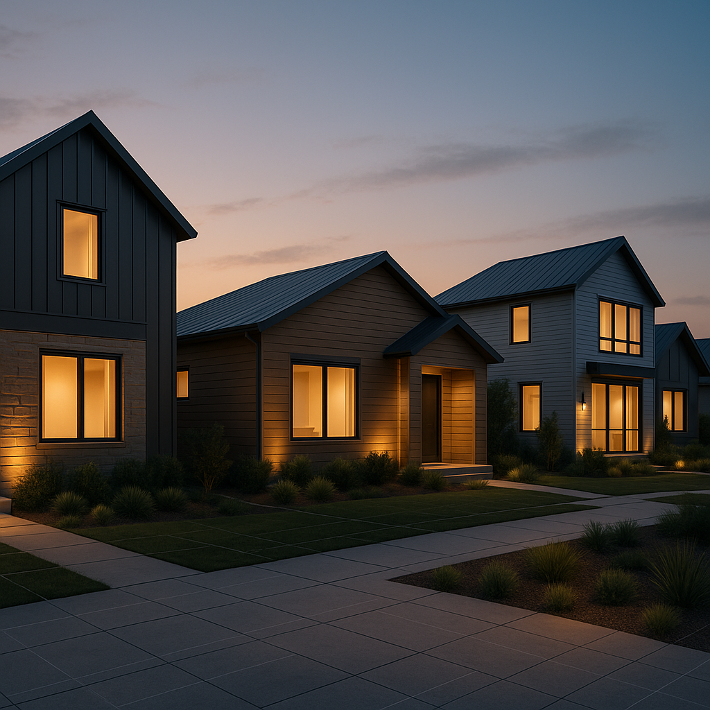 Architectural rendering of balanced suburban neighborhood in Amarillo