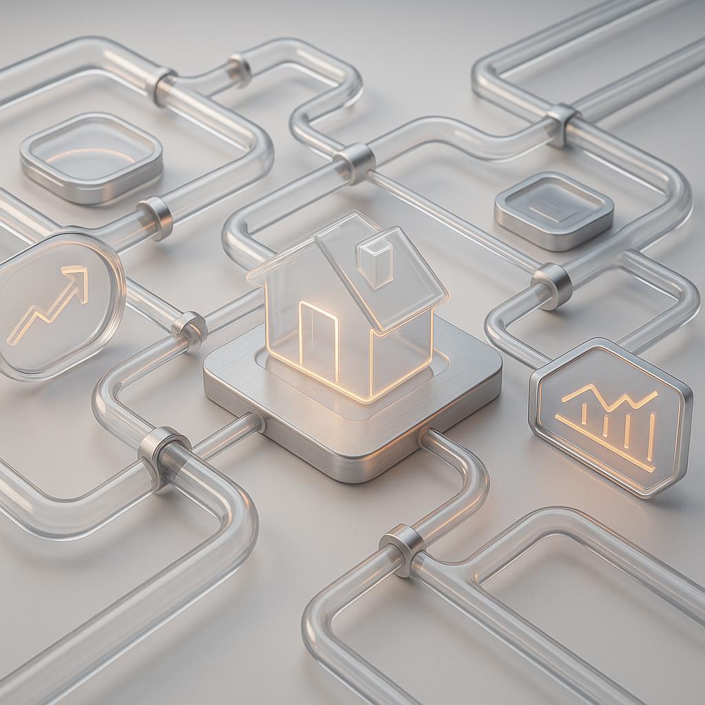 Abstract visualization of Amarillo 2026 homebuying process