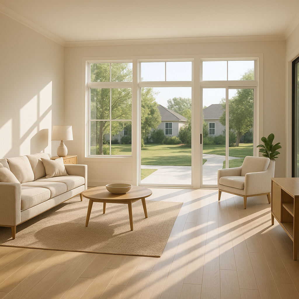 Modern staged home bathed in natural spring light representing the seasonal selling cycle