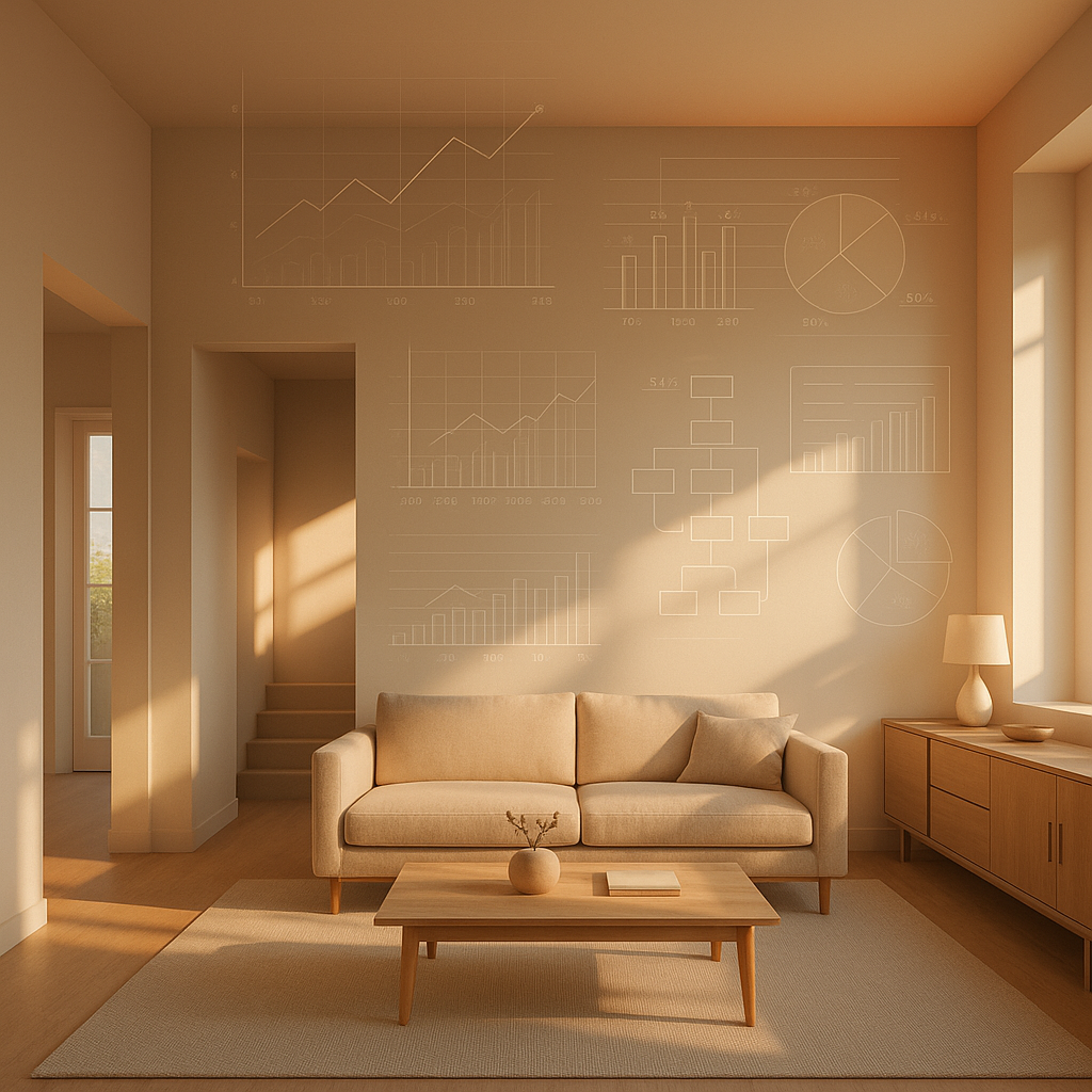 Modern home interior symbolizing family-friendly suburban housing and demographic trends