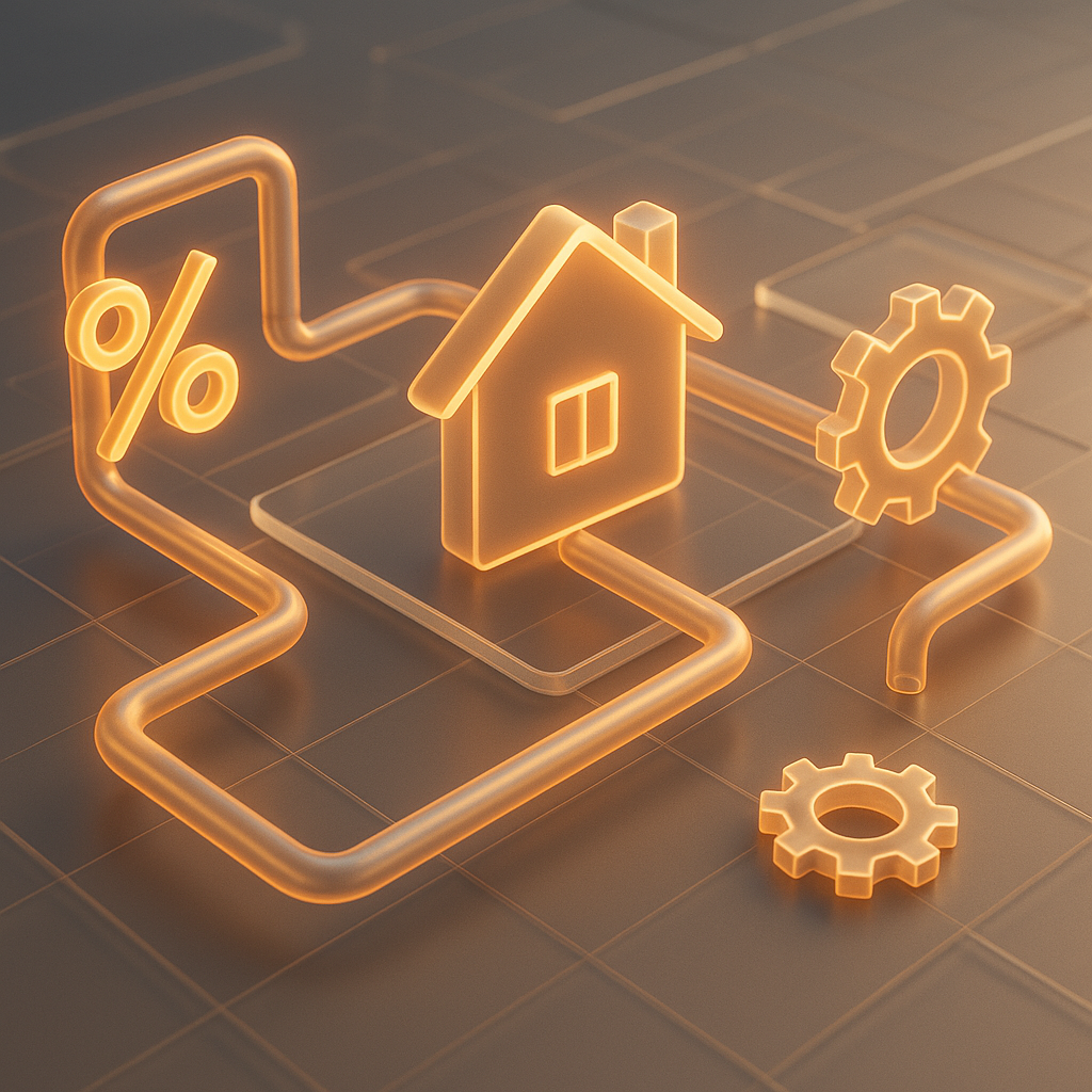 Abstract visualization showing inflation effects on buying power and market factors