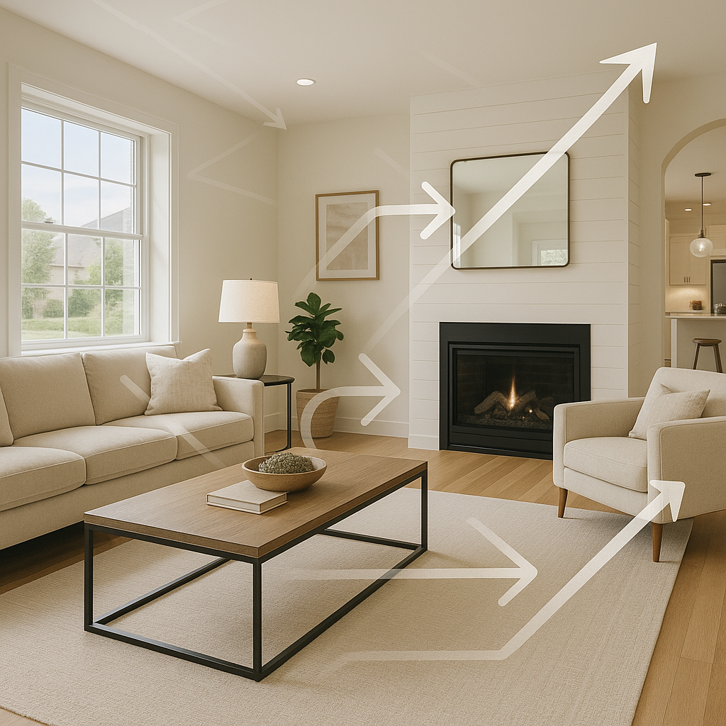 Well-maintained rental home interior bright and comfortable