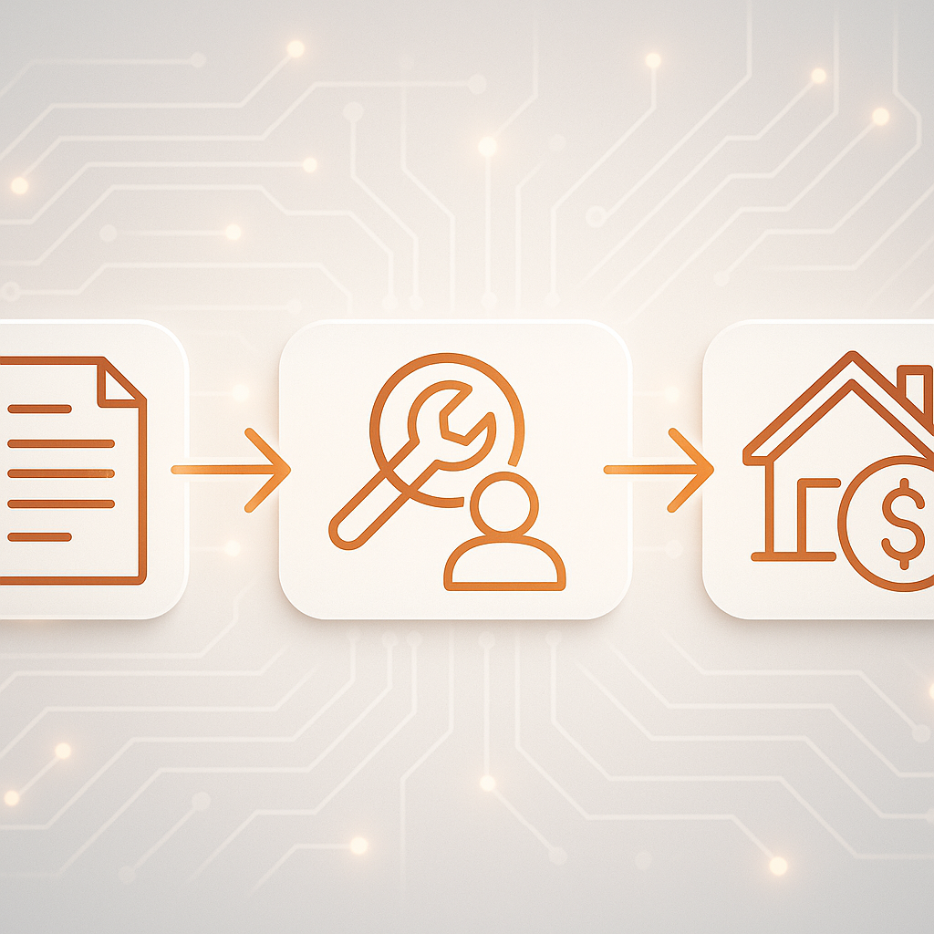 Abstract visualization of landlord-tenant process flow