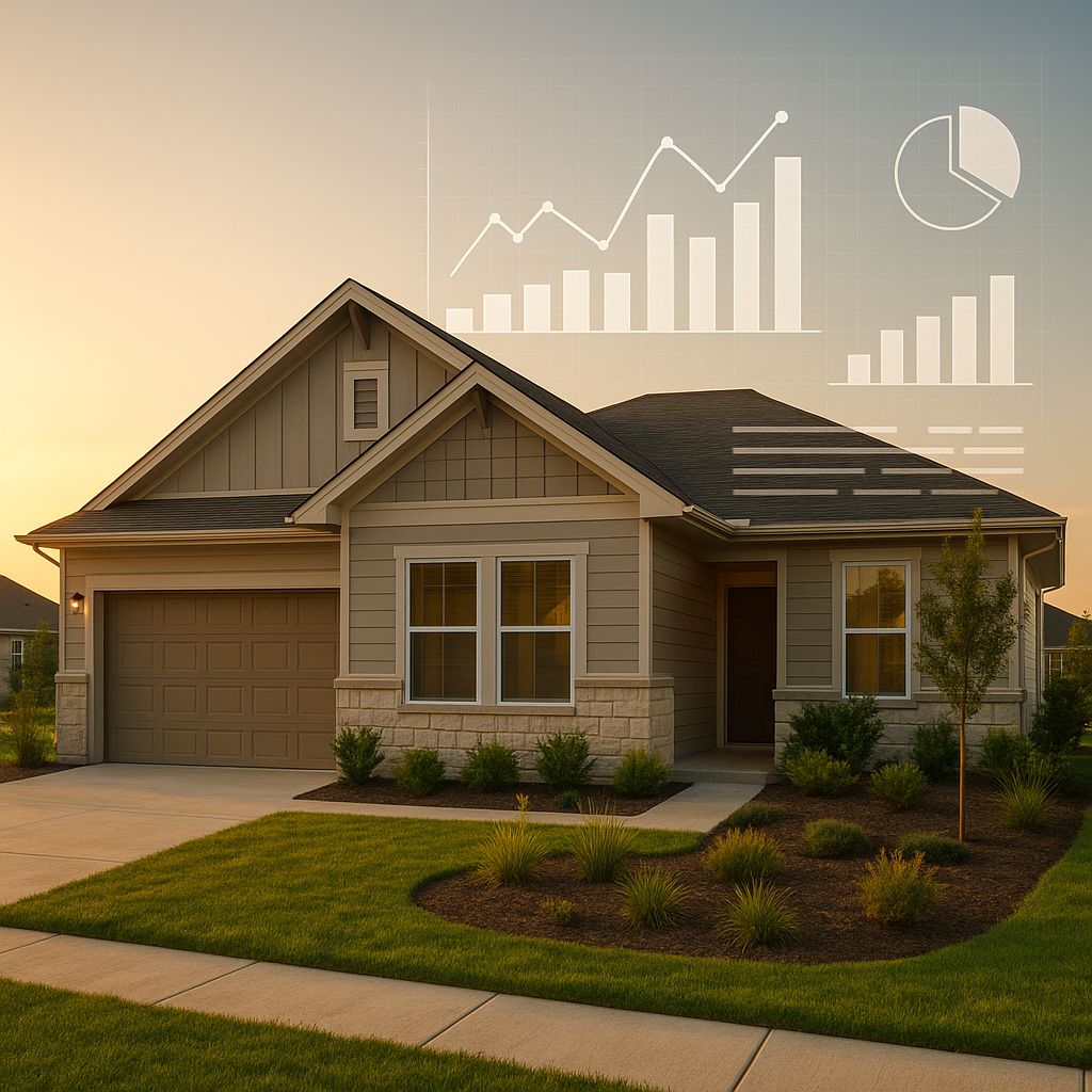 Well-maintained rental property with market analytics overlays