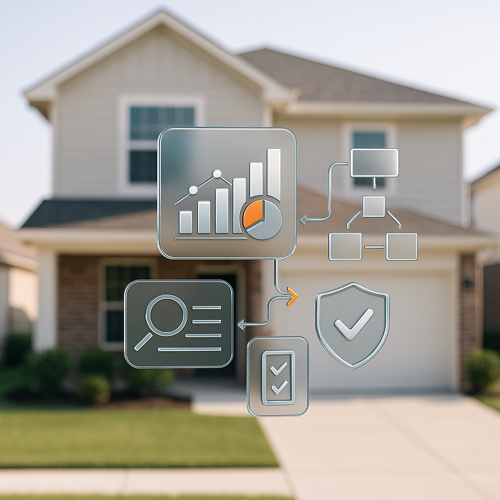 Rental property with market analytics and compliance infographics