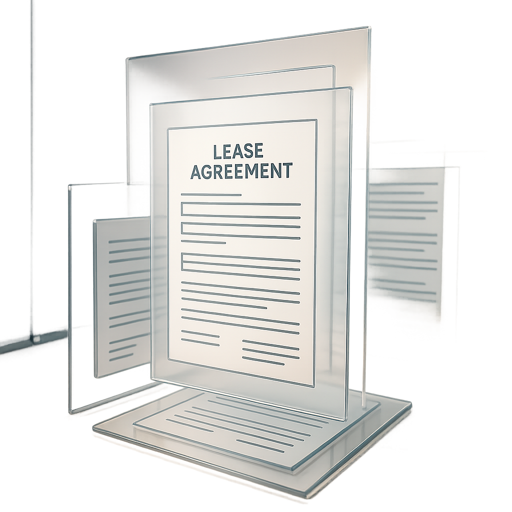 Layered lease documents representing clear agreements