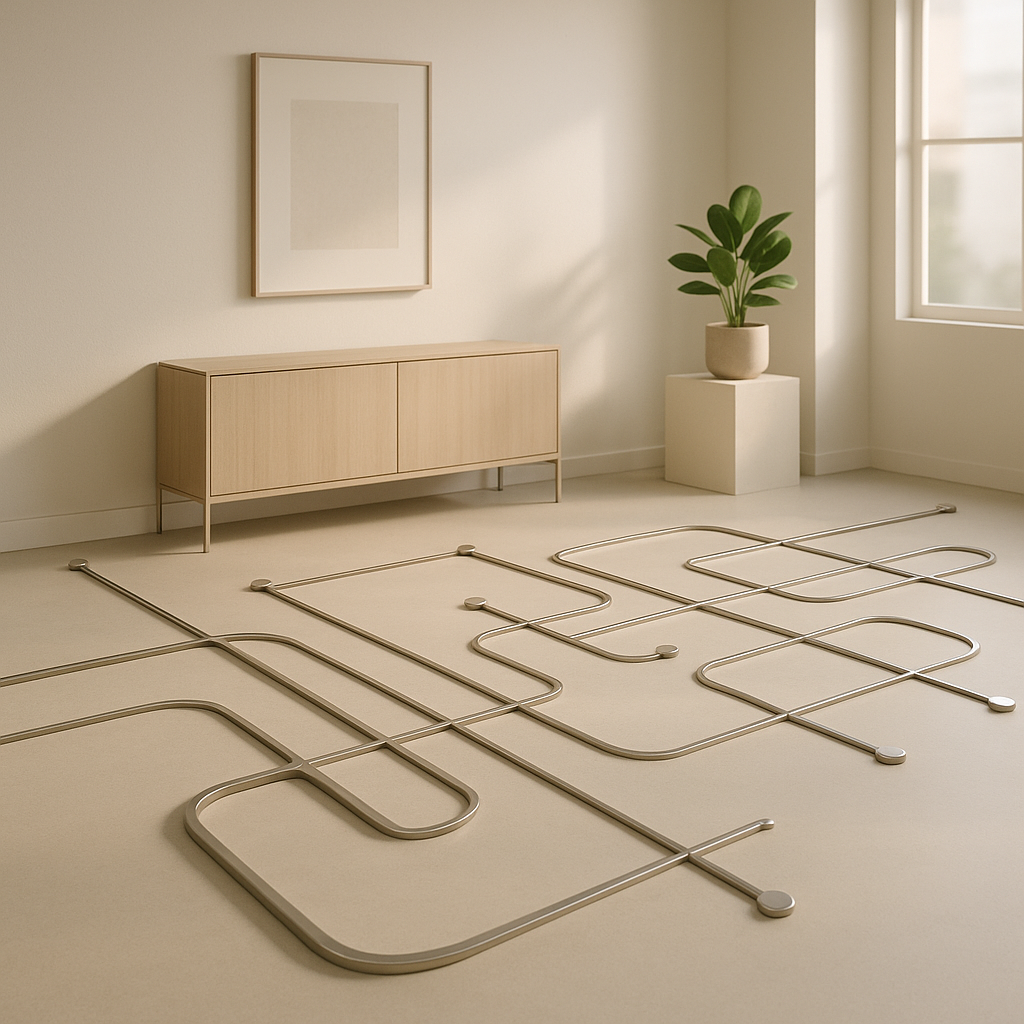 Minimalist modern interior symbolizing communication and process flow