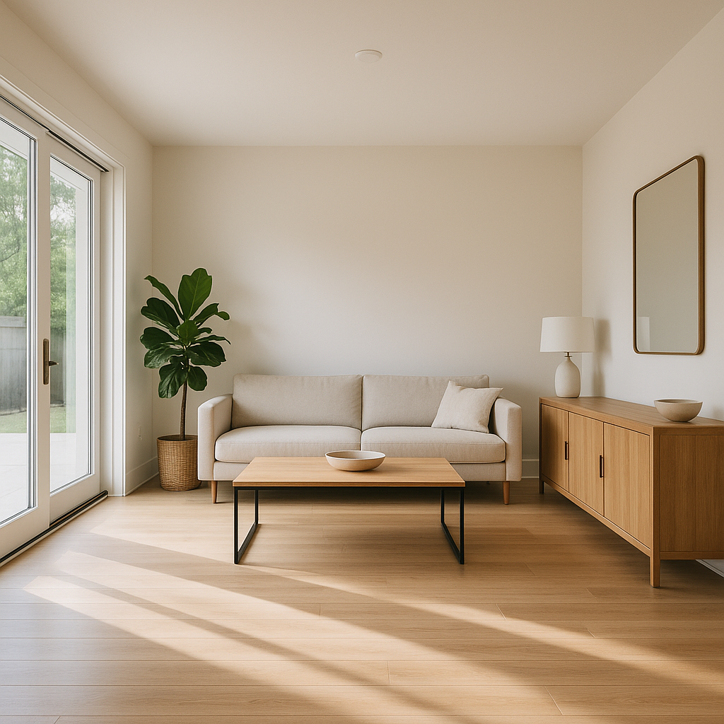 Well-maintained modern rental interior with natural light