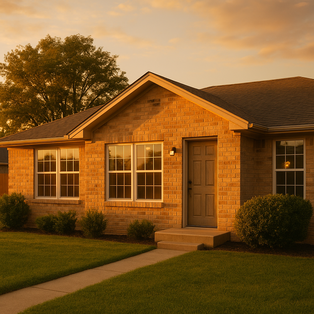 Exterior of Amarillo rental property showing balanced wear and care