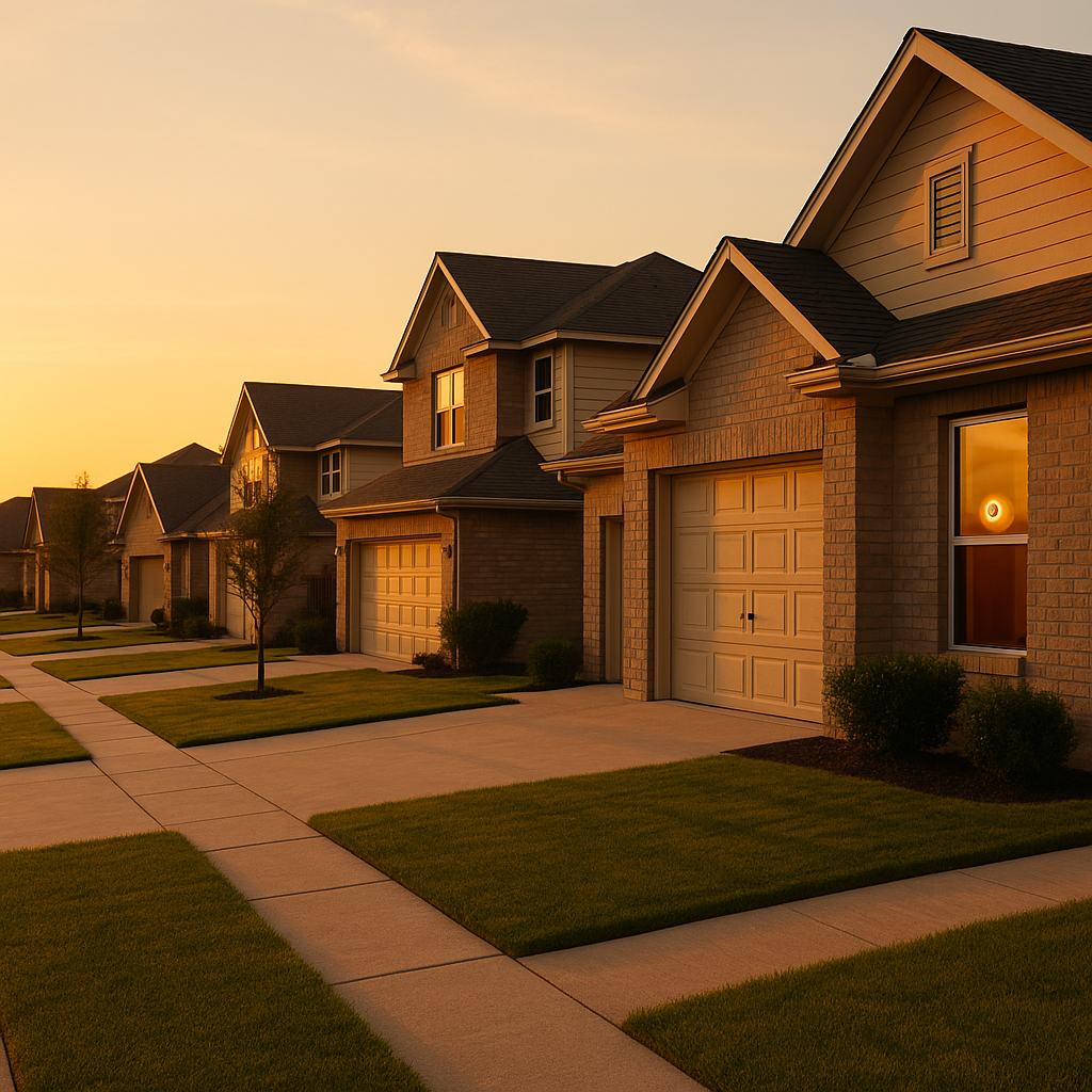 Quiet Texas neighborhood at golden hour showing patience in negotiations