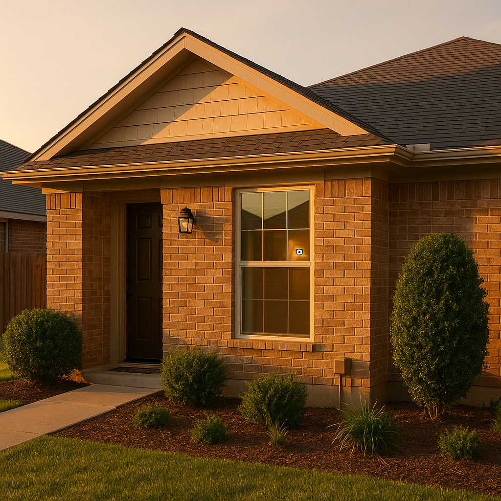 Well-maintained Texas rental home exterior conveying stable oversight