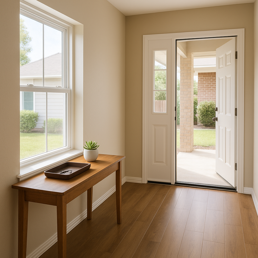 Sunlit entryway in a renovated Amarillo rental home