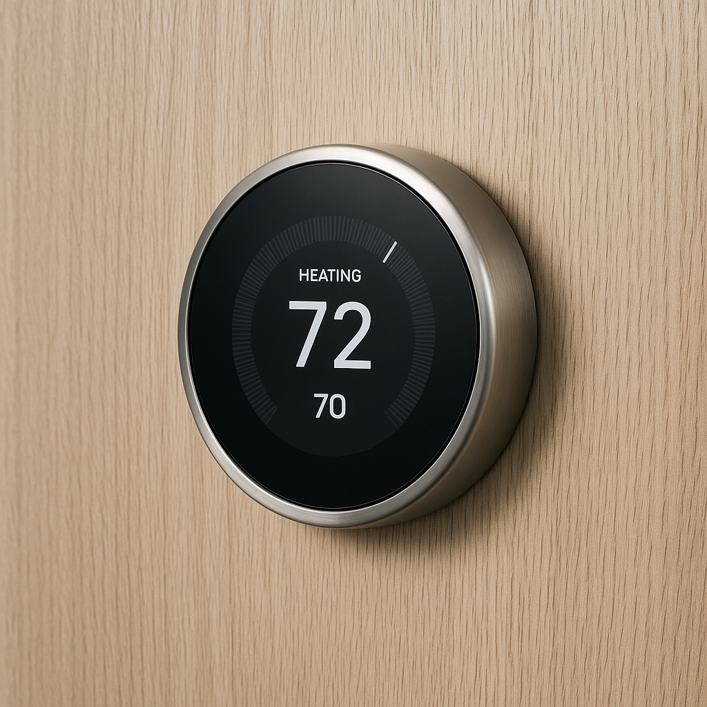 Smart thermostat in a rental unit representing operational control