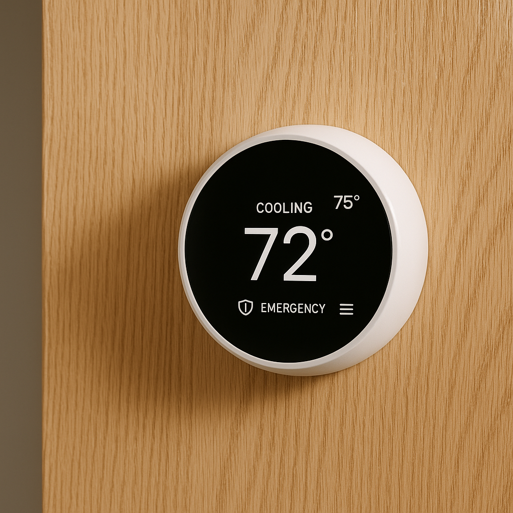 Smart thermostat representing streamlined after-hours systems