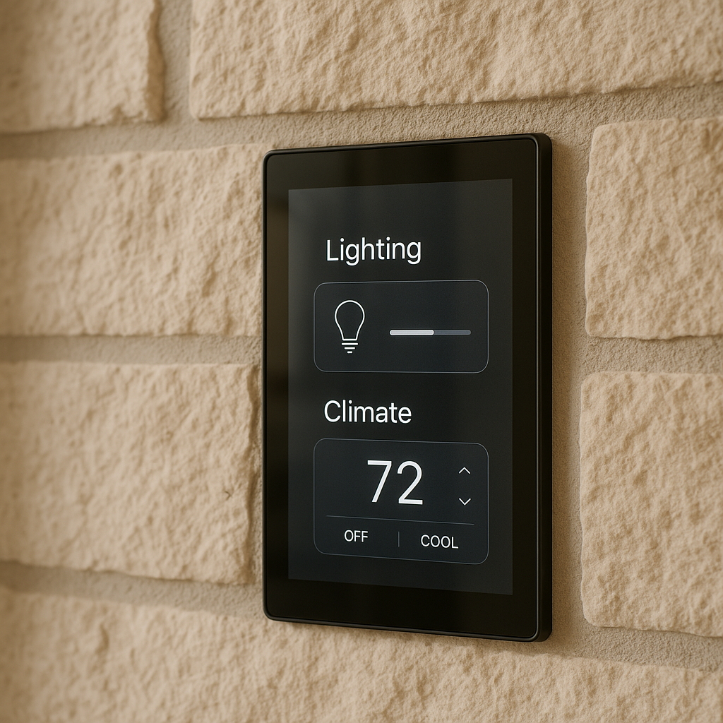 Smart home control panel highlighting organized, modern home readiness