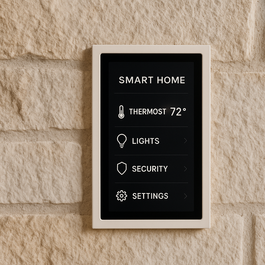 Smart-home touch interface symbolizing streamlined systems