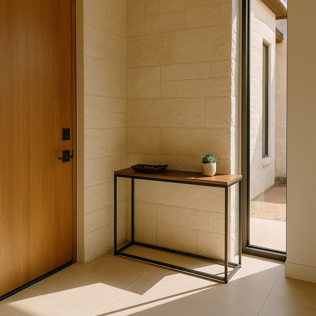 Organized, sunlit entryway with essentials ready for a smooth sale